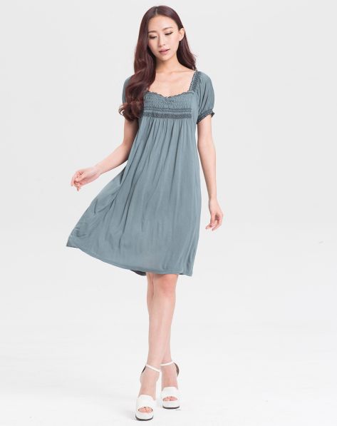 <em>DOIN女装</em>移动专场复古松紧胸口设计连衣裙-唯