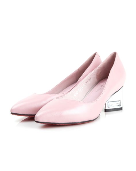 <em>维杜拉</em>Vedullar<em>女鞋</em>专场浅粉色羊皮套脚异形跟