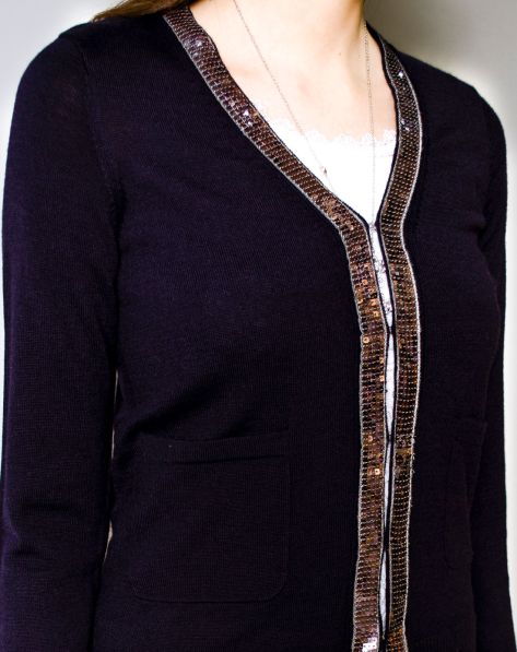 艾金诺<em>USS</em> AZINO-<em>女装</em>专场藏青色珠片领边时