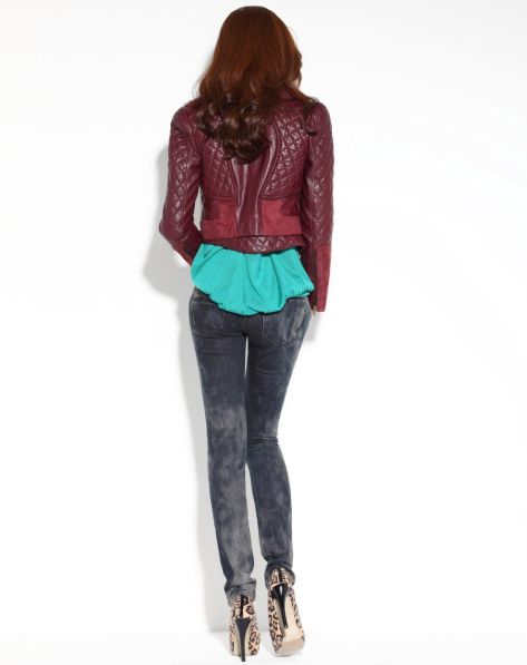 T.B2女装专场紫<em>红色西服</em>领<em>配马甲</em>皮衣-唯品会