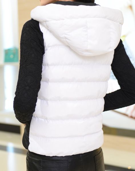 沫晗依美<em>女装</em>专场<em>白色韩版</em>时尚修身<em>马甲</em>-唯品