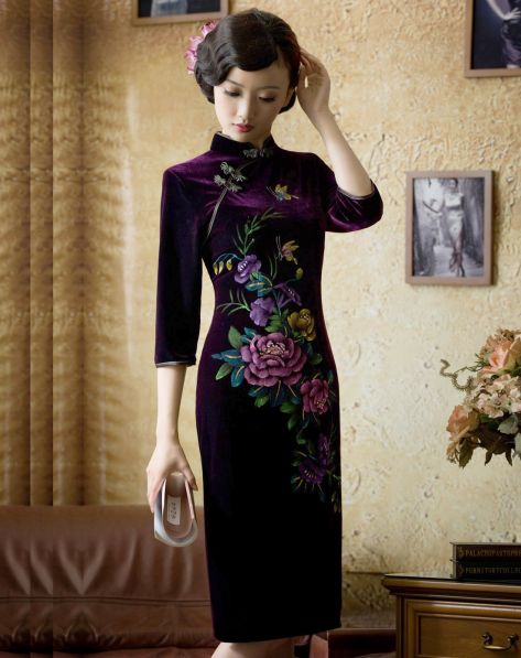 <em>逸红颜</em>E-Beauty<em>女装</em>专场爱唯一金丝绒旗袍裙-
