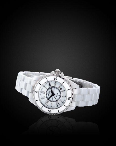 米格MIGE手表专场女款白色陶瓷石英表-唯品会