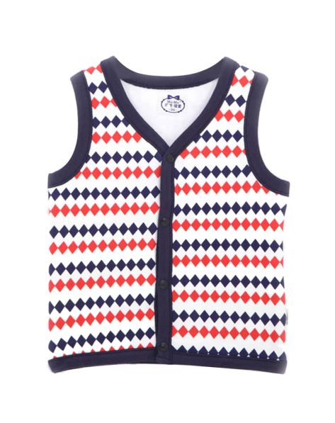 男童秋冬黄金绒<em>万能</em>菱形格原白<em>马甲</em>/开衫-唯品