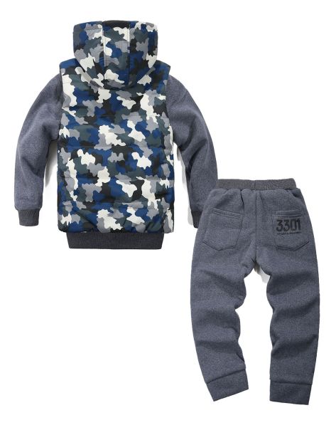 宝DOLBO男童装专场男童深灰色<em>马甲三件套</em>-唯