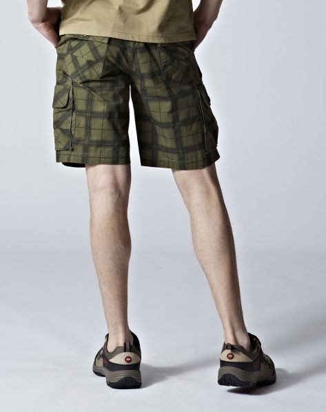 <em>男款</em>军色全棉水洗<em>格子</em>时尚休闲<em>短裤</em>-唯品会手