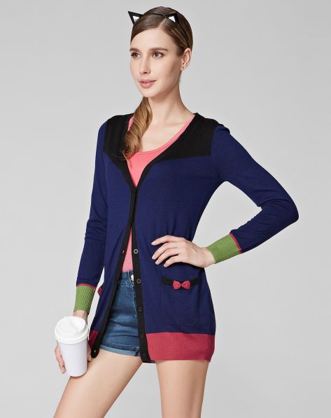 <em>藏蓝色</em>中<em>长款开衫毛衣</em>-唯品会手机版