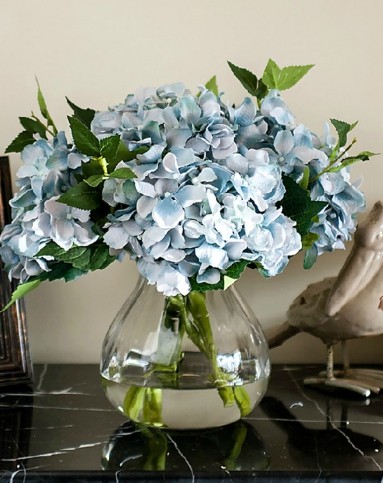 绣球花套装蓝花透明瓶仿真花卉 整体花艺