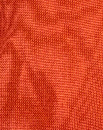 橘红色圆领长袖拼接波点雪纺针织衫