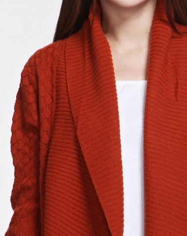 深红棕色时尚潮流长袖外套