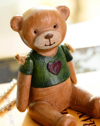 家饰摆件 麦德彩色手绘摆臂木偶熊2件套a款小号