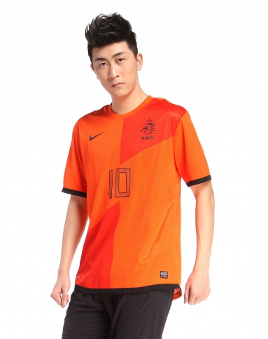 耐克nike 男款橙红色短袖球衣