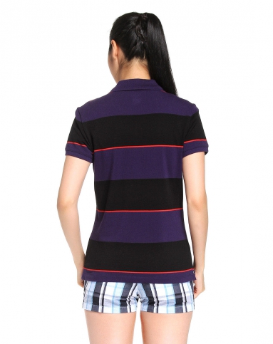 紫黑色短袖polo衫