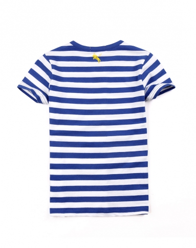 男童海军蓝条纹分割t恤