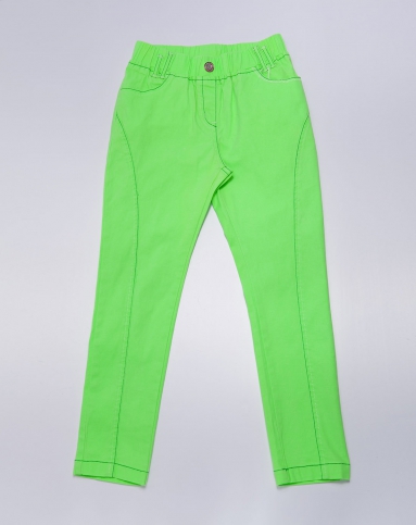 女童荧光绿色休闲长裤