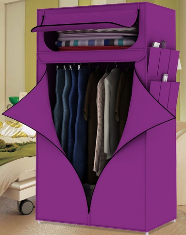 时尚特色简易布衣柜紫色