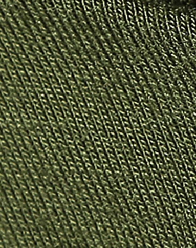 军绿色简约纯色褶皱修身v领长袖t恤