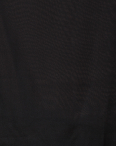 女款黑色荡袖下摆褶皱纯色遮肉连衣裙