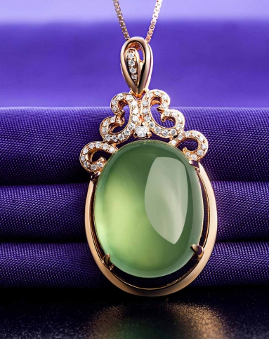 18k玫瑰金葡萄石吊坠