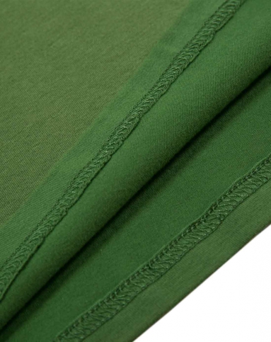 女款深草绿色圆领短袖t恤 个性时尚印图