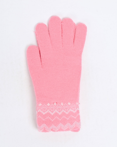 中性粉红色绒线手套