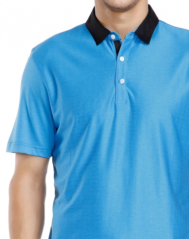 舒适天蓝色短袖polo衫
