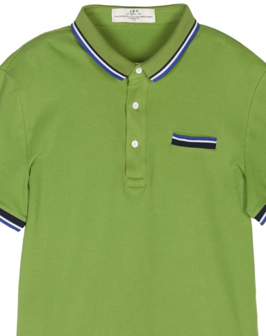 青春活力绿色短袖polo衫