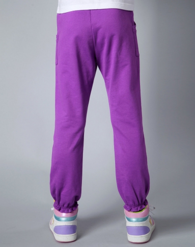 迪士尼disney 女童粉紫色纯棉运动长裤