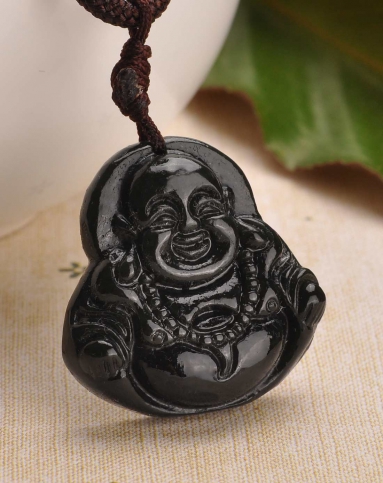 和田墨玉佛吊坠(国家权威证书)