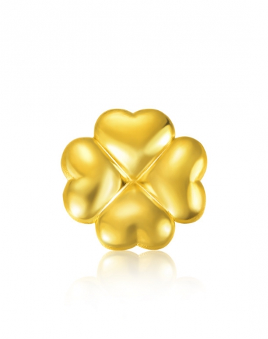 千足金硬金四叶草挂件0.96g