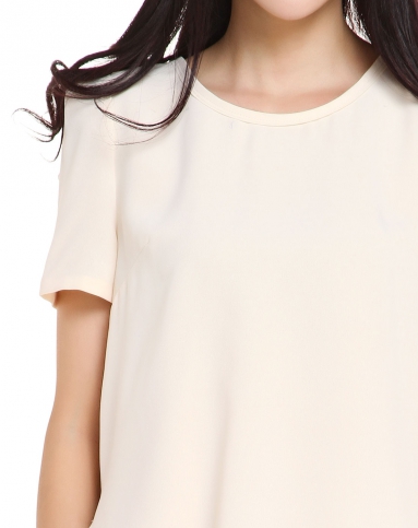 on&on 简约舒适浅米色短袖上衣