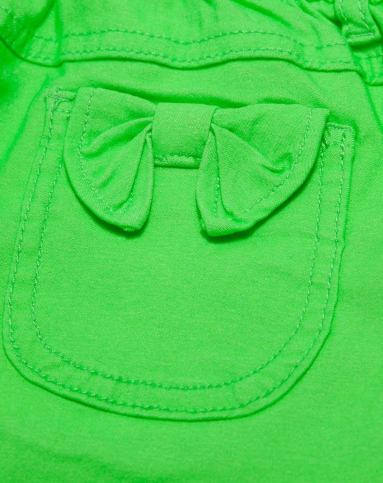 女童粉绿色休闲裤子