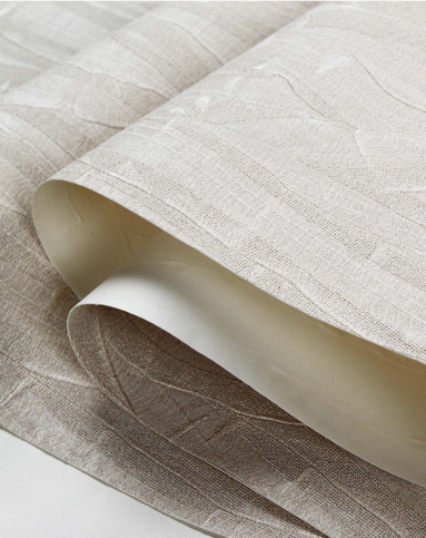 米白色现代简约高档无纺布墙纸