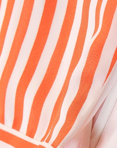 橘白色条纹优雅短裙