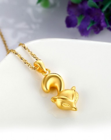 3d黄金狐狸吊坠约1.5克