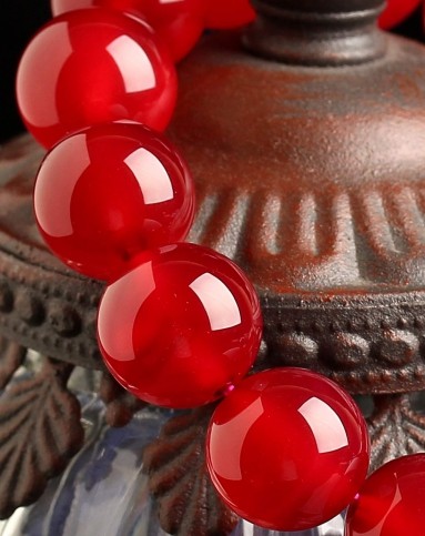 3a级巴西富贵红玛瑙手链附证书