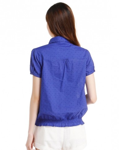 紫蓝色短袖衬衫