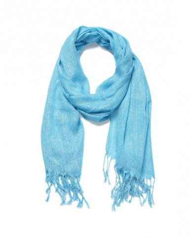 女款天蓝色韩版满天星流苏围巾