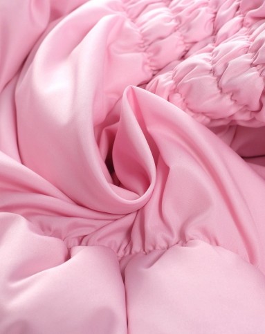 女童浅粉色梭织羽绒连帽外套