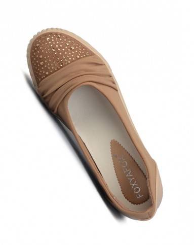 高贵水钻时尚风绸布平底秋鞋