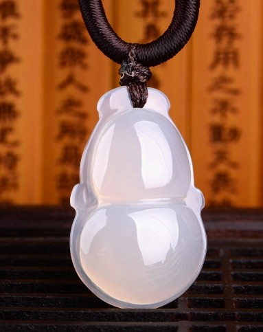 福气满满白玉髓葫芦项链附证书