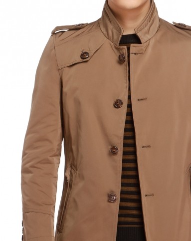 卡其棕色英伦风休闲长袖风衣