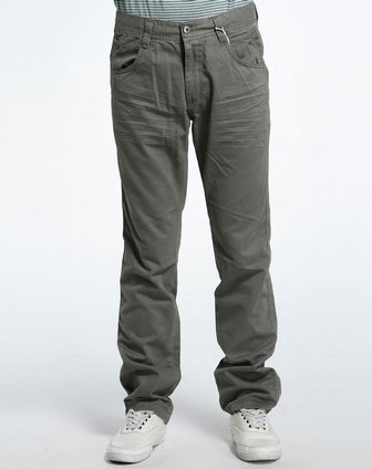 灰绿色休闲长裤