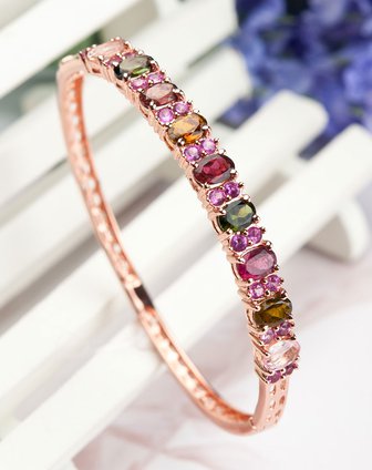 彩色碧玺手镯
