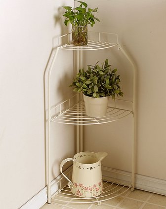 白色三角花架 浴室厨房置物架