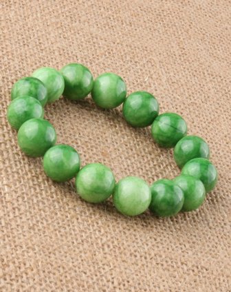 染色石英岩绿色手串(附证书)