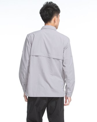 男款鸽灰色时尚快干长袖衬衫