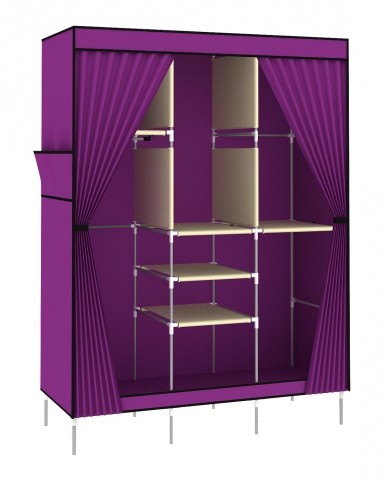 时尚大方特色储物柜简易布衣柜紫色