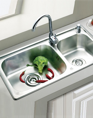墨林水槽 304不锈钢双槽 厨房水盆