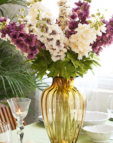 烟紫大飞燕大罐子浮雕玻璃花瓶整体花艺